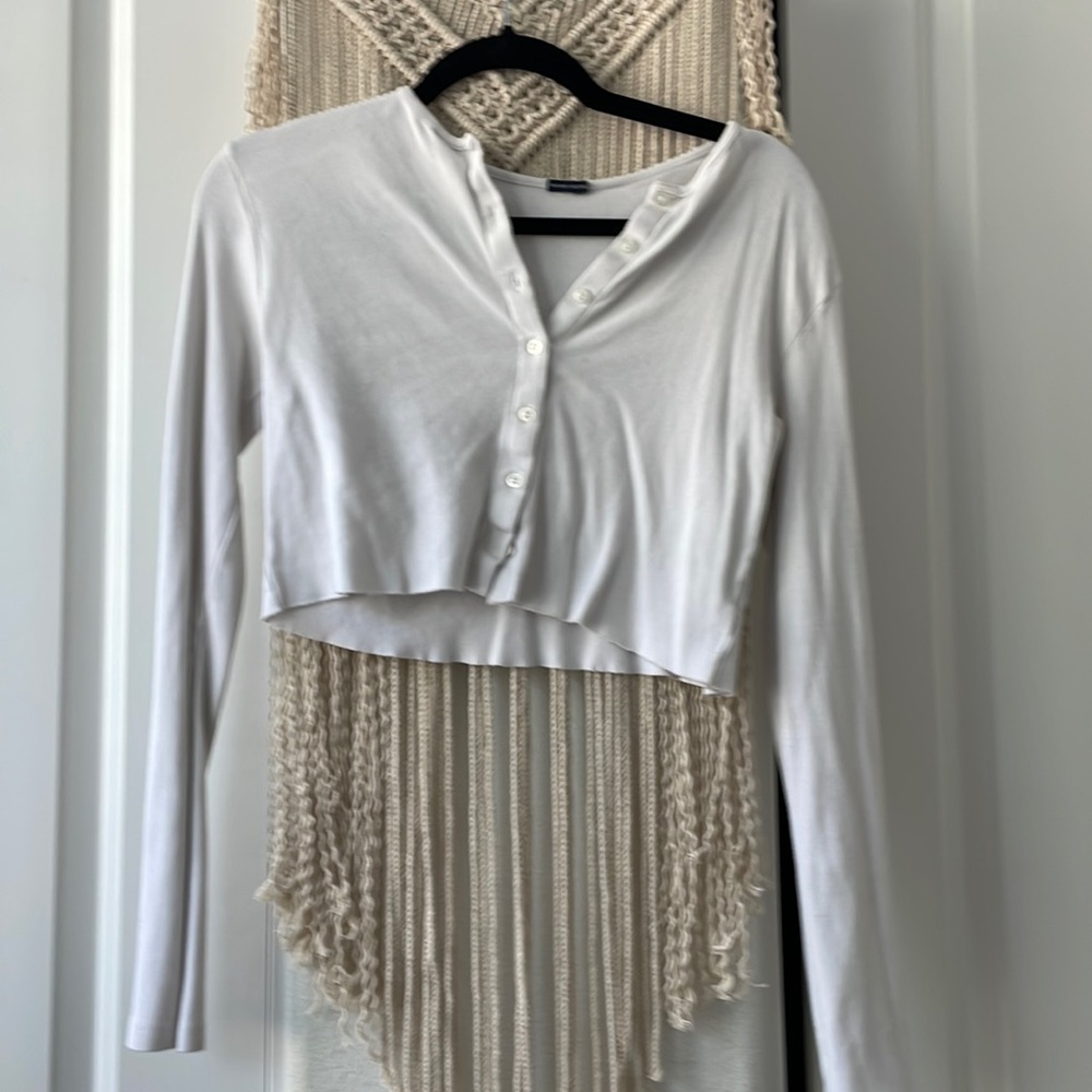 cropped button long sleeve